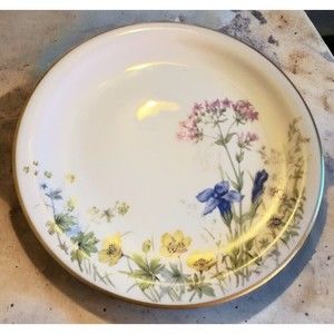 K&A Krautheim Selb Germany Meadow Flowers 7 3/4” Salad Plate Scene M